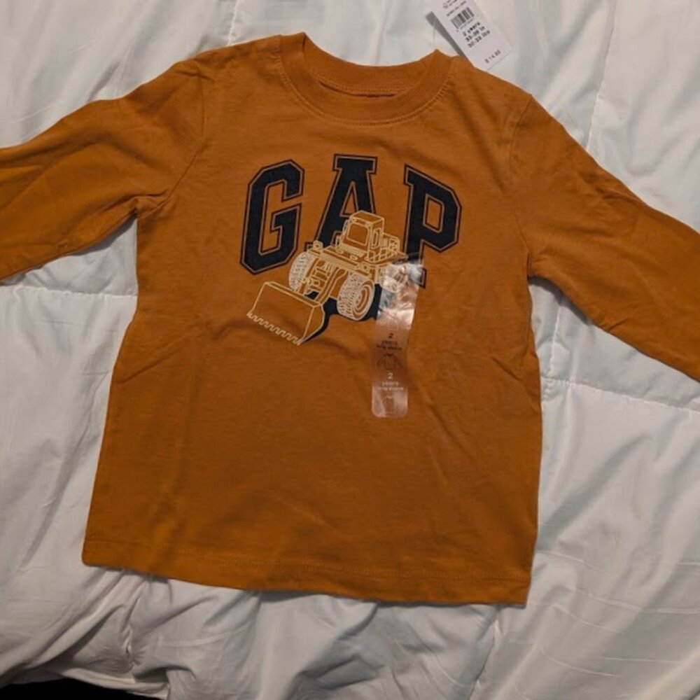 Boys Gap size 2 years Digger Truck Design Long Sleeve Shirt New with Tags